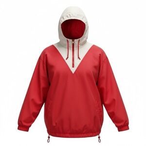 Women's Serac Anorak Jacket Red And White Size 14 P2P- 25 Inches